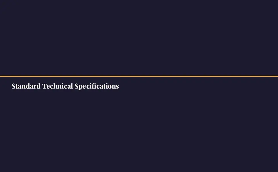The Standard Technical Specifications module in the Watercolor Book — Three blocks · Dusk layout, 0 image slots with labelled placeholders