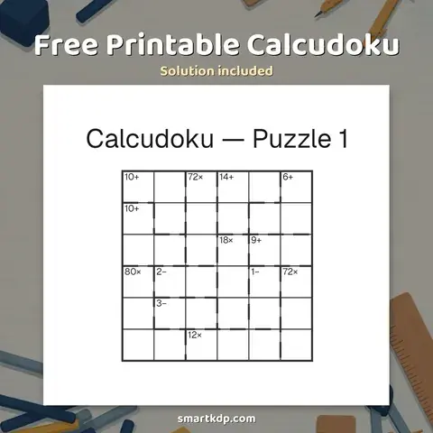 Free printable Calcudoku preview