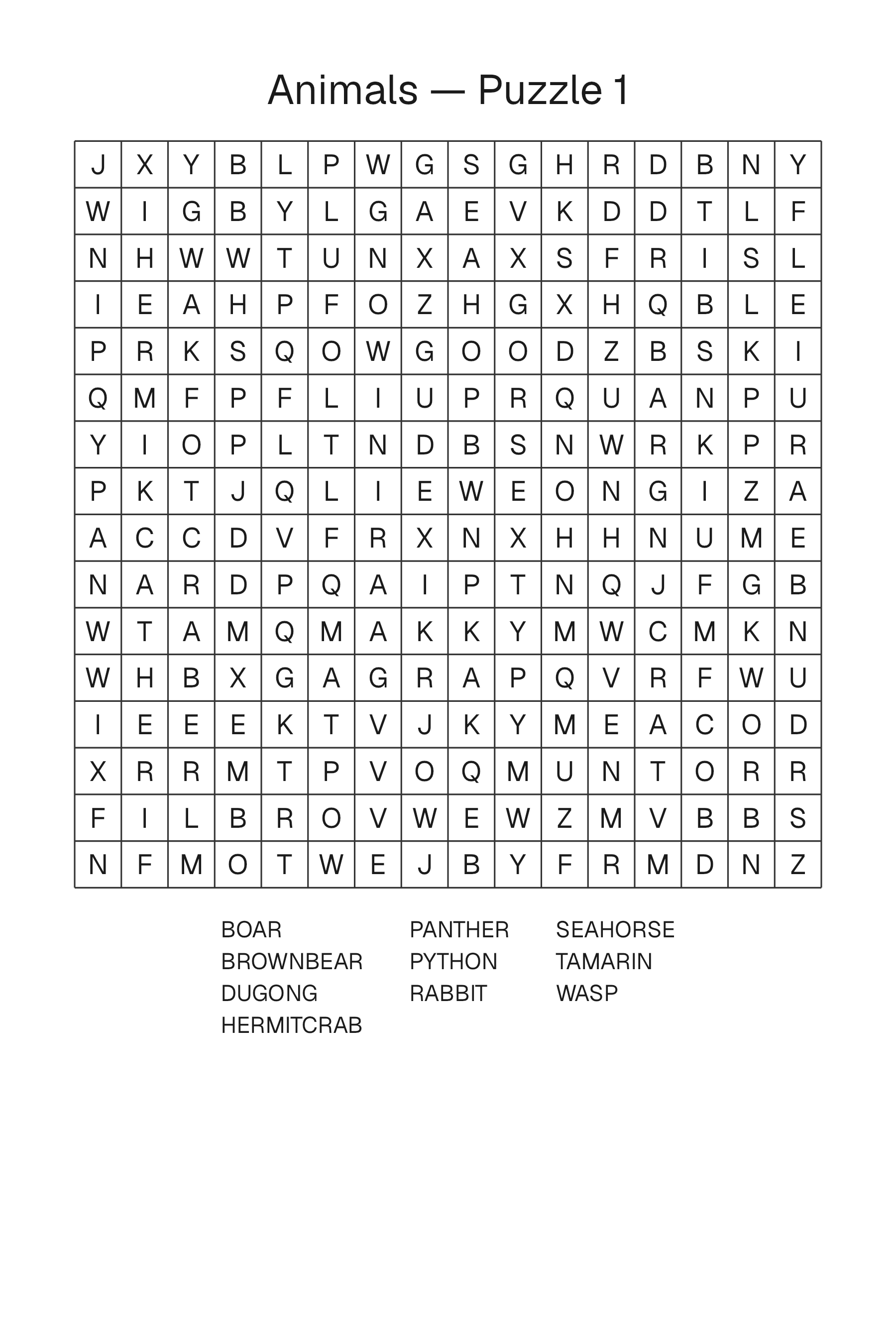 Printable Circle Search puzzle page
