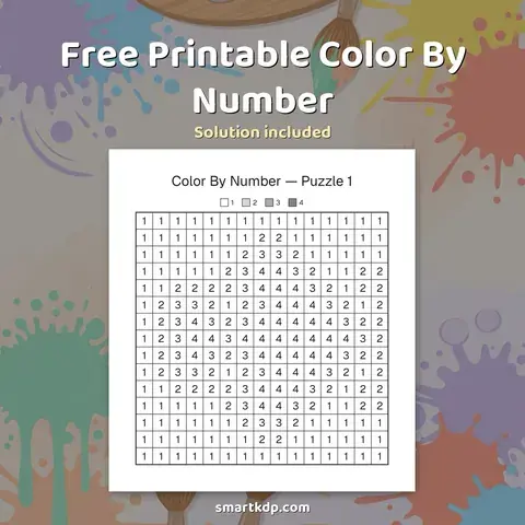 Free printable Color By Number preview