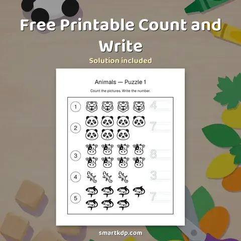 Free printable Count and Write preview