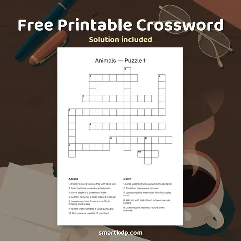 Free printable Crossword preview