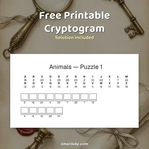 Free printable Cryptogram preview