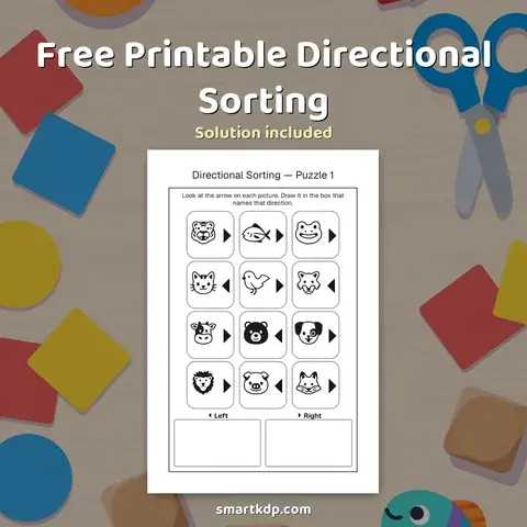 Free printable Directional Sorting preview