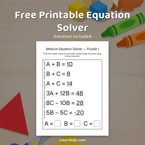 Free printable Equation Solver preview