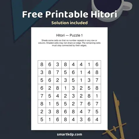 Free printable Hitori preview