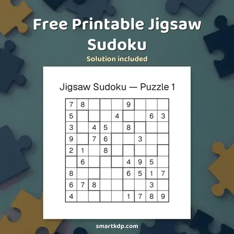 Free printable Jigsaw Sudoku preview