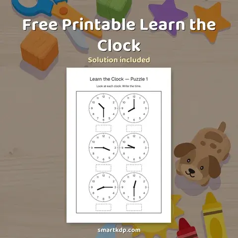 Free printable Learn the Clock preview