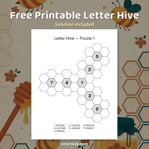 Free printable Letter Hive preview