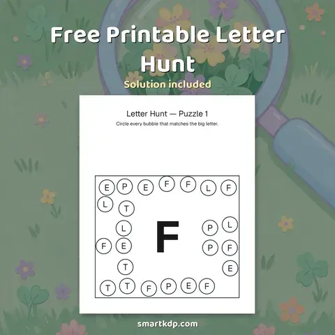 Free printable Letter Hunt preview