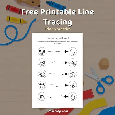 Free printable Line Tracing preview