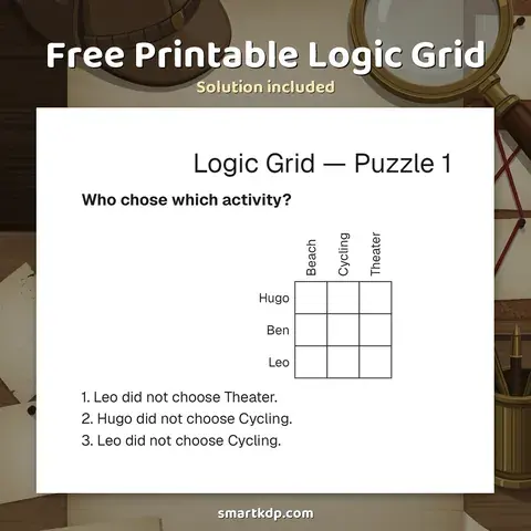Free printable Logic Grid preview