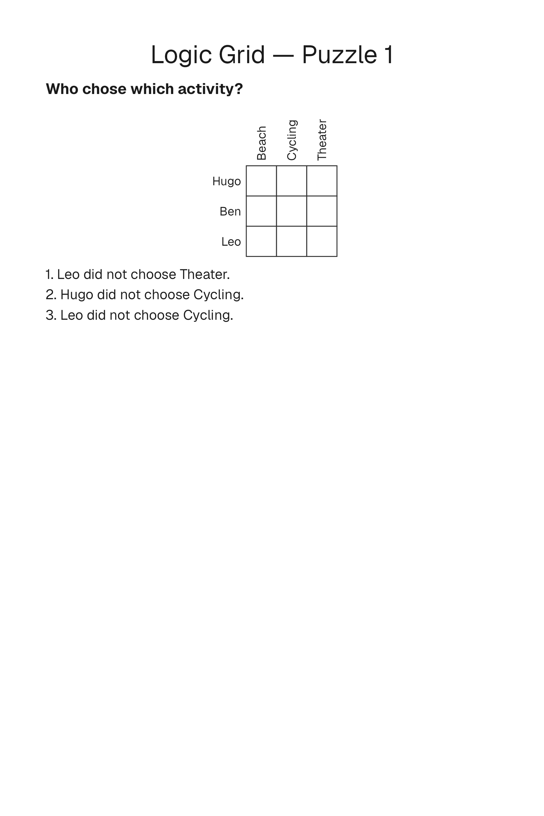 A Logic Grid page laid out by Book Studio
