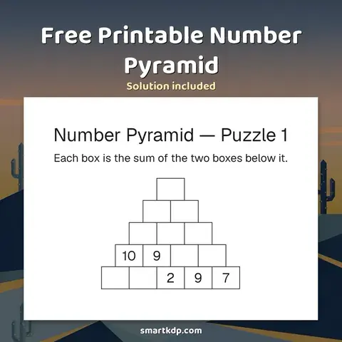 Free printable Number Pyramid preview