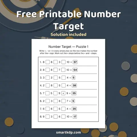 Free printable Number Target preview