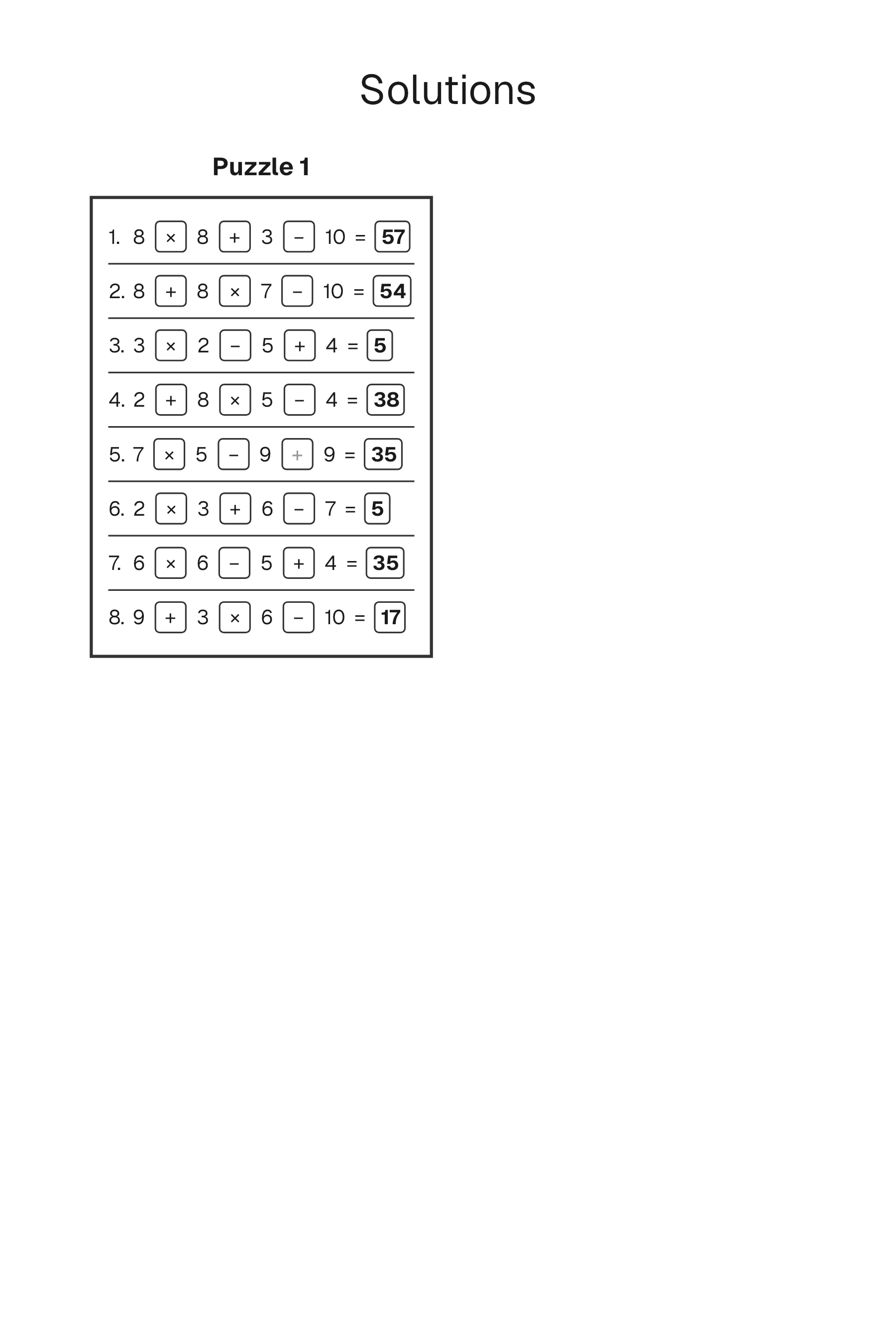 Number Target solution page