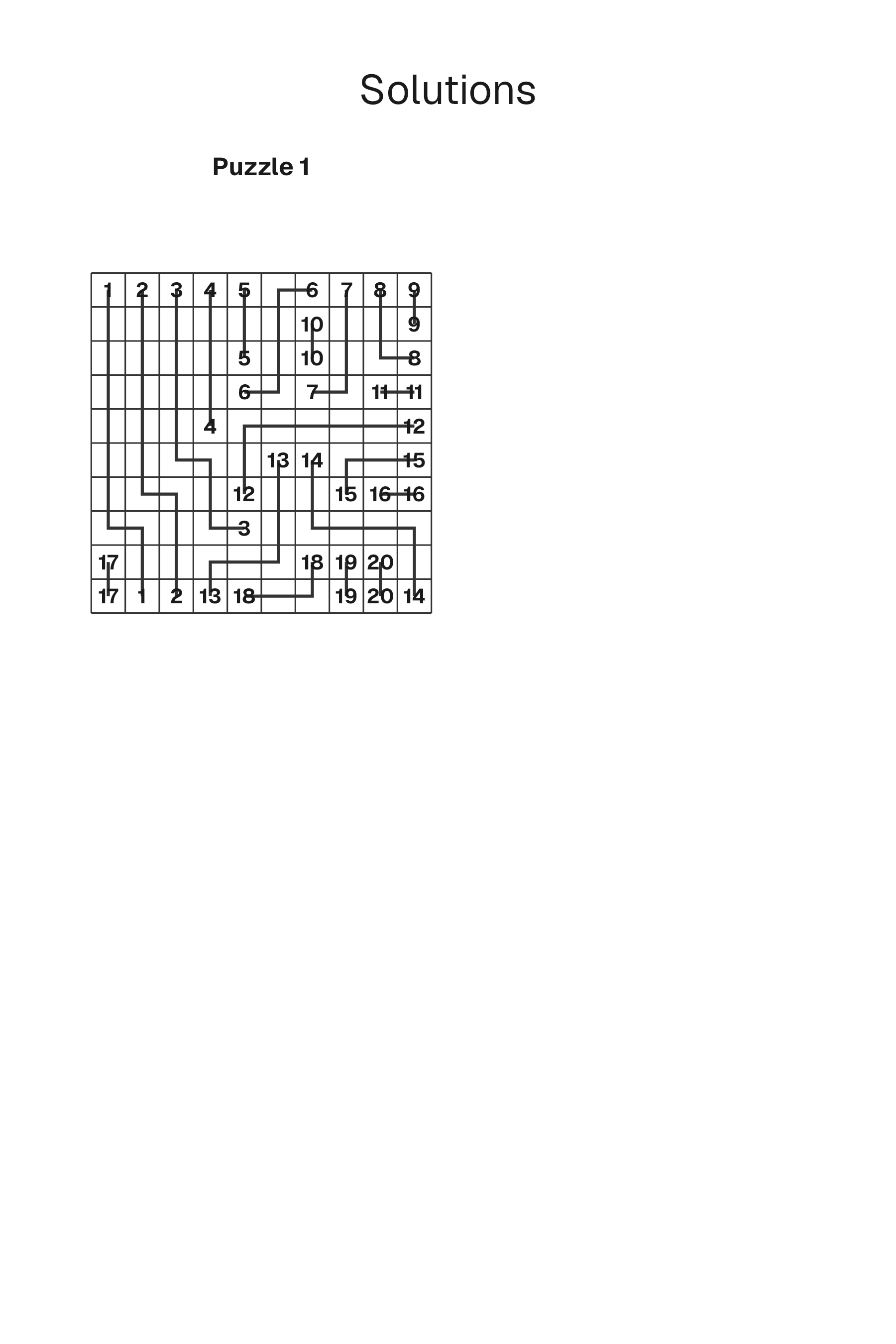 Numberlink solution page
