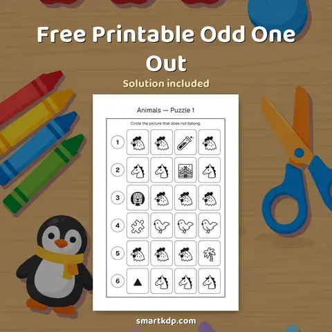 Free printable Odd One Out preview
