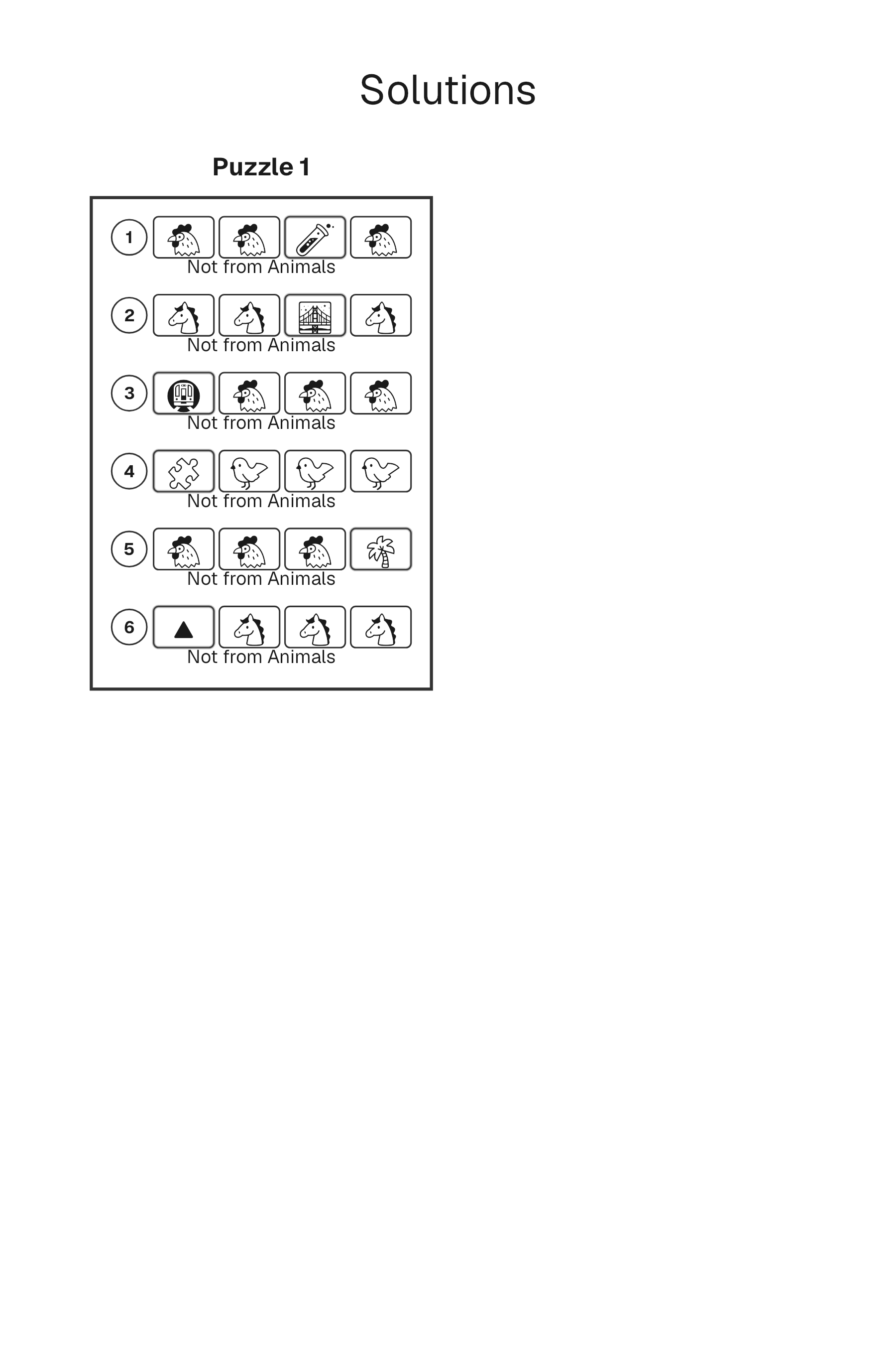 Odd One Out solution page