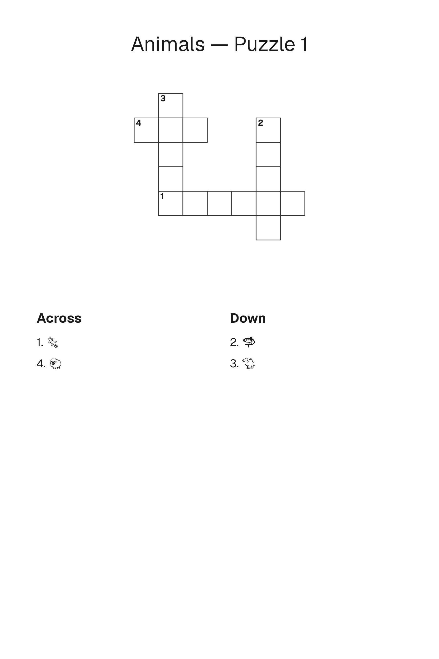Printable Picture Crossword puzzle page