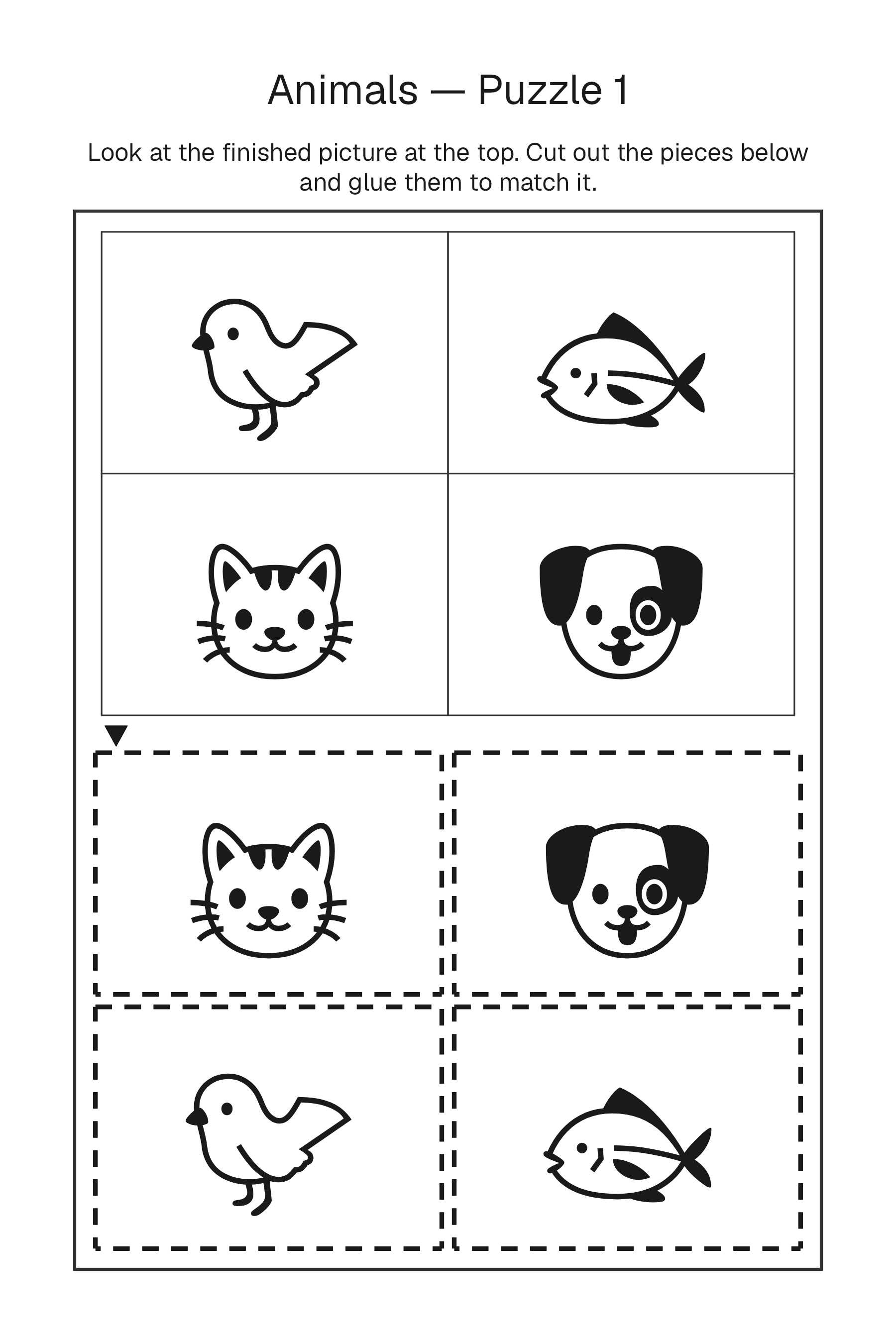 Printable Puzzle Assembly puzzle page