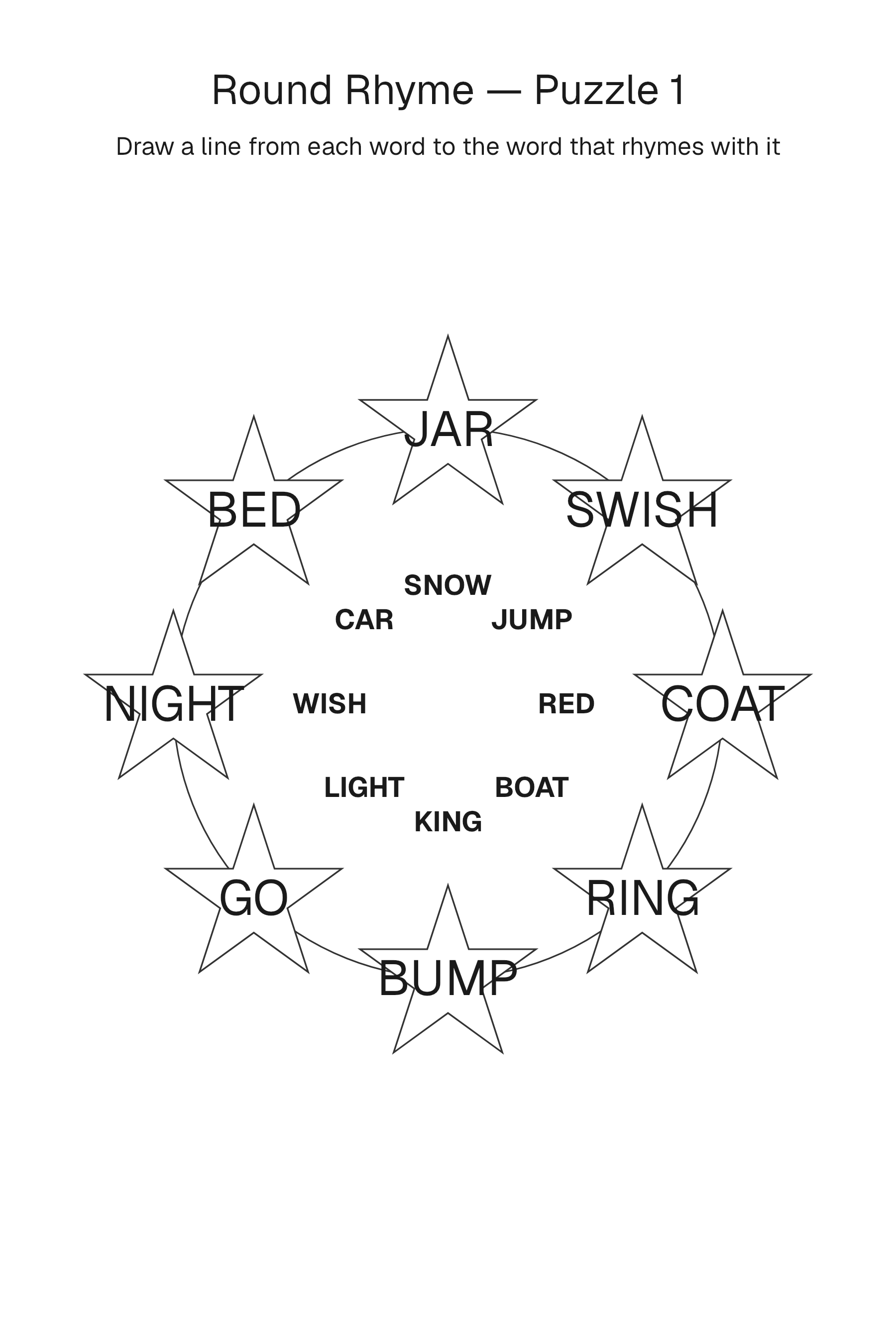 Printable Round Rhyme puzzle page