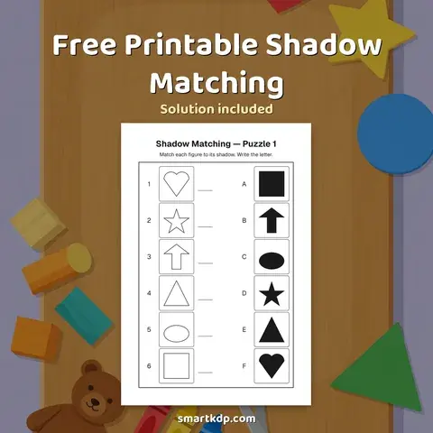 Free printable Shadow Matching preview