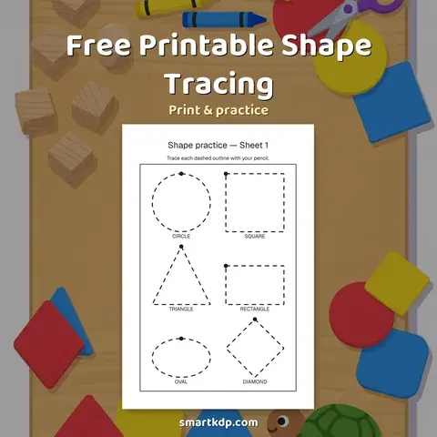 Free printable Shape Tracing preview