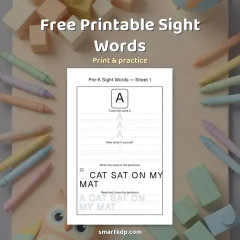 Free printable Sight Words preview