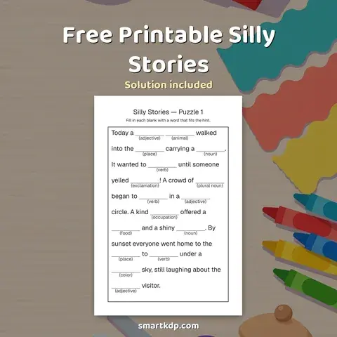 Free printable Silly Stories preview