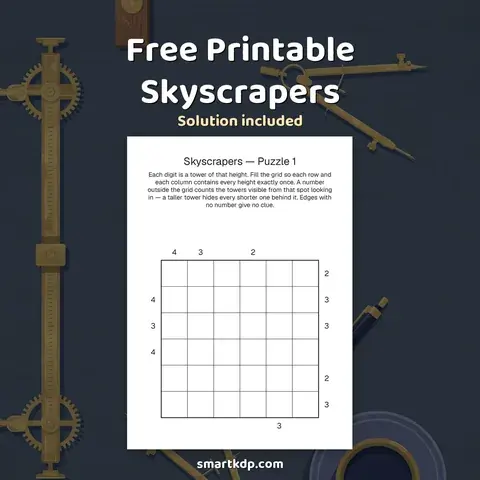 Free printable Skyscrapers preview