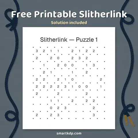 Free printable Slitherlink preview