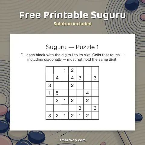 Free printable Suguru preview
