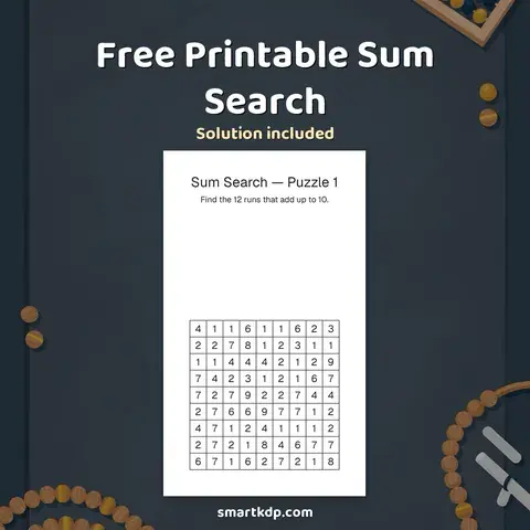 Free printable Sum Search preview