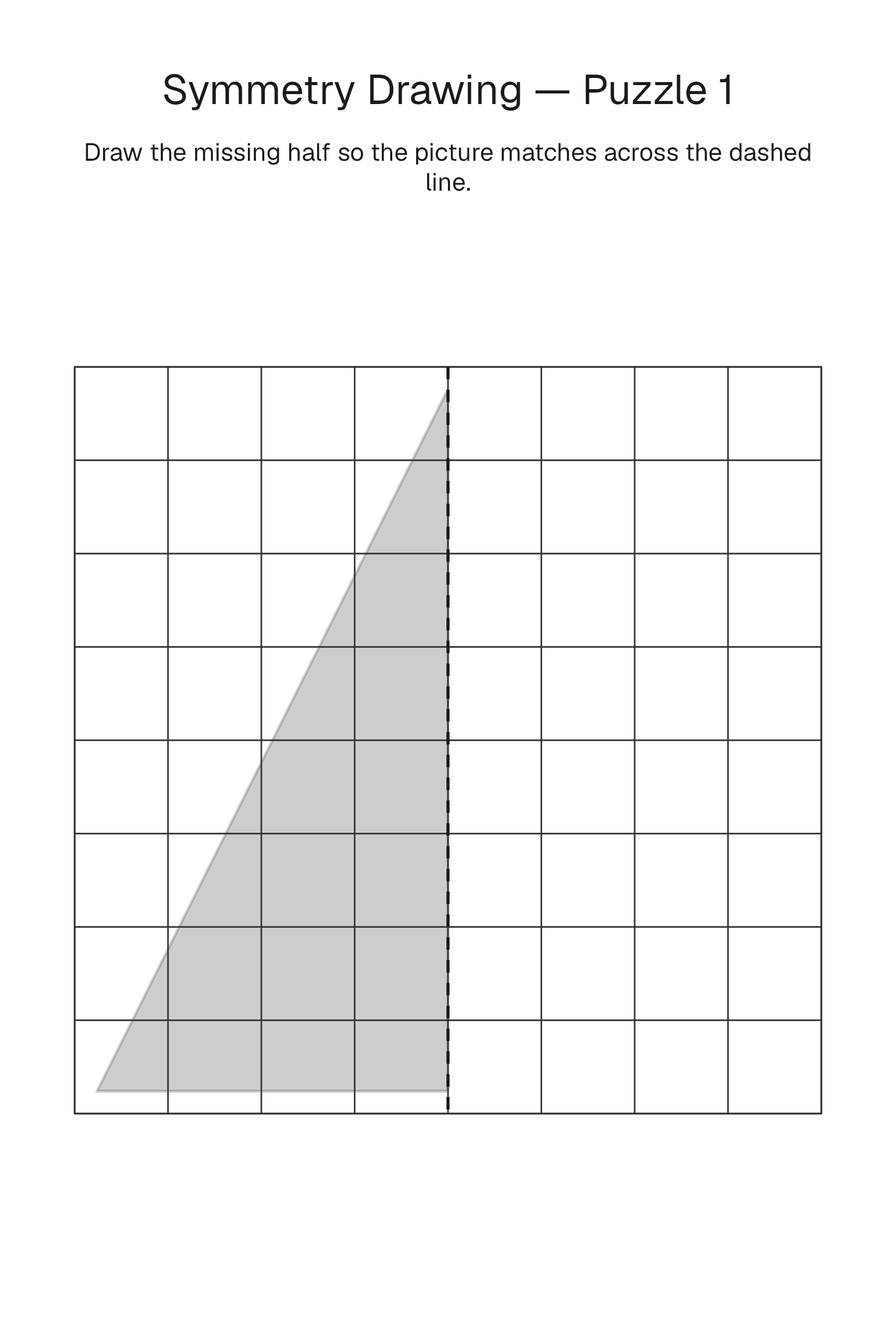 Printable Symmetry Drawing puzzle page