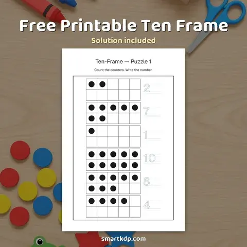 Free printable Ten Frame preview
