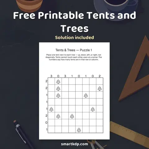 Free printable Tents and Trees preview