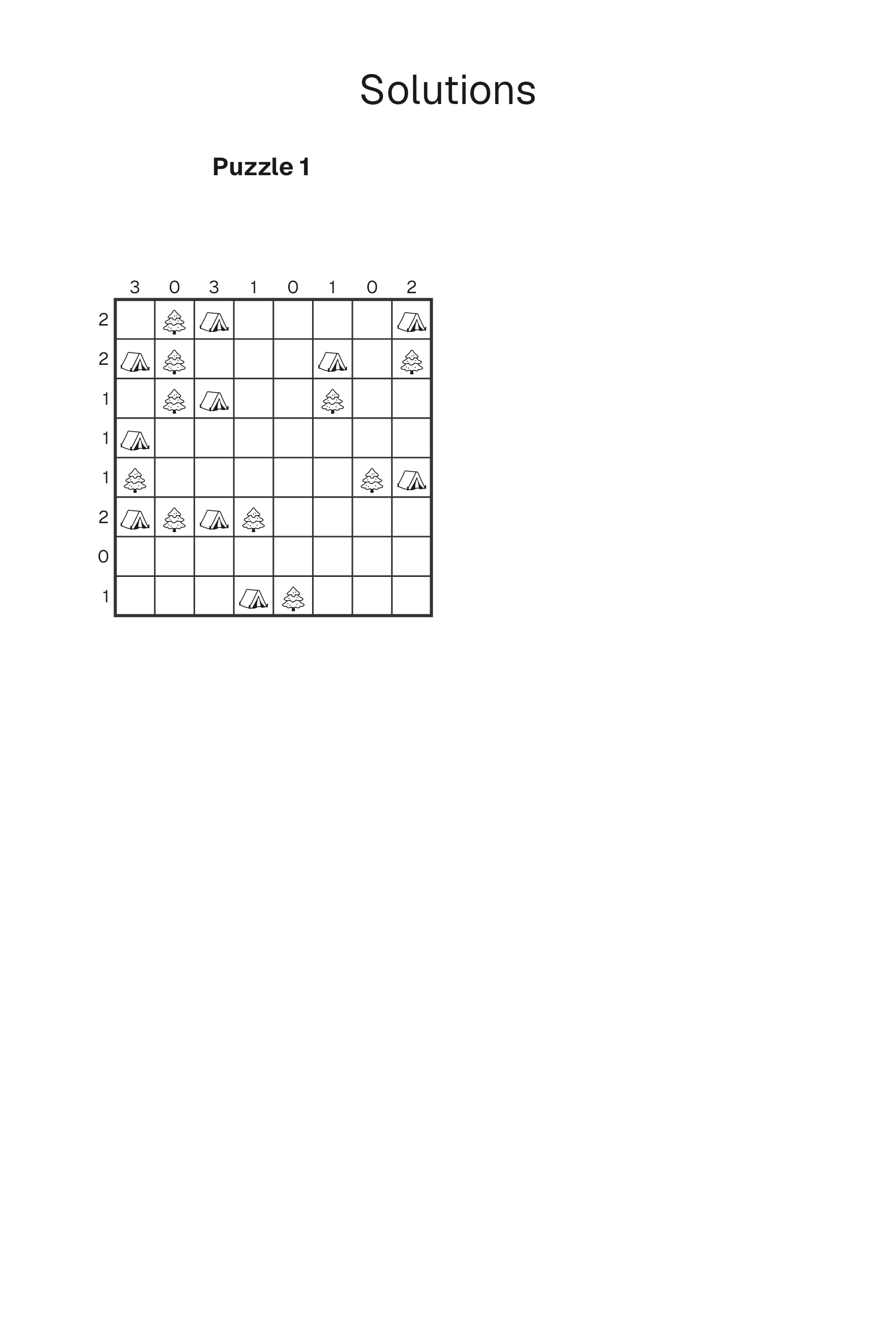 Tents and Trees solution page
