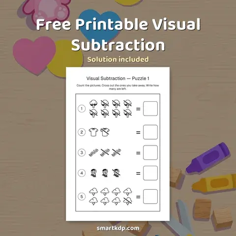 Free printable Visual Subtraction preview