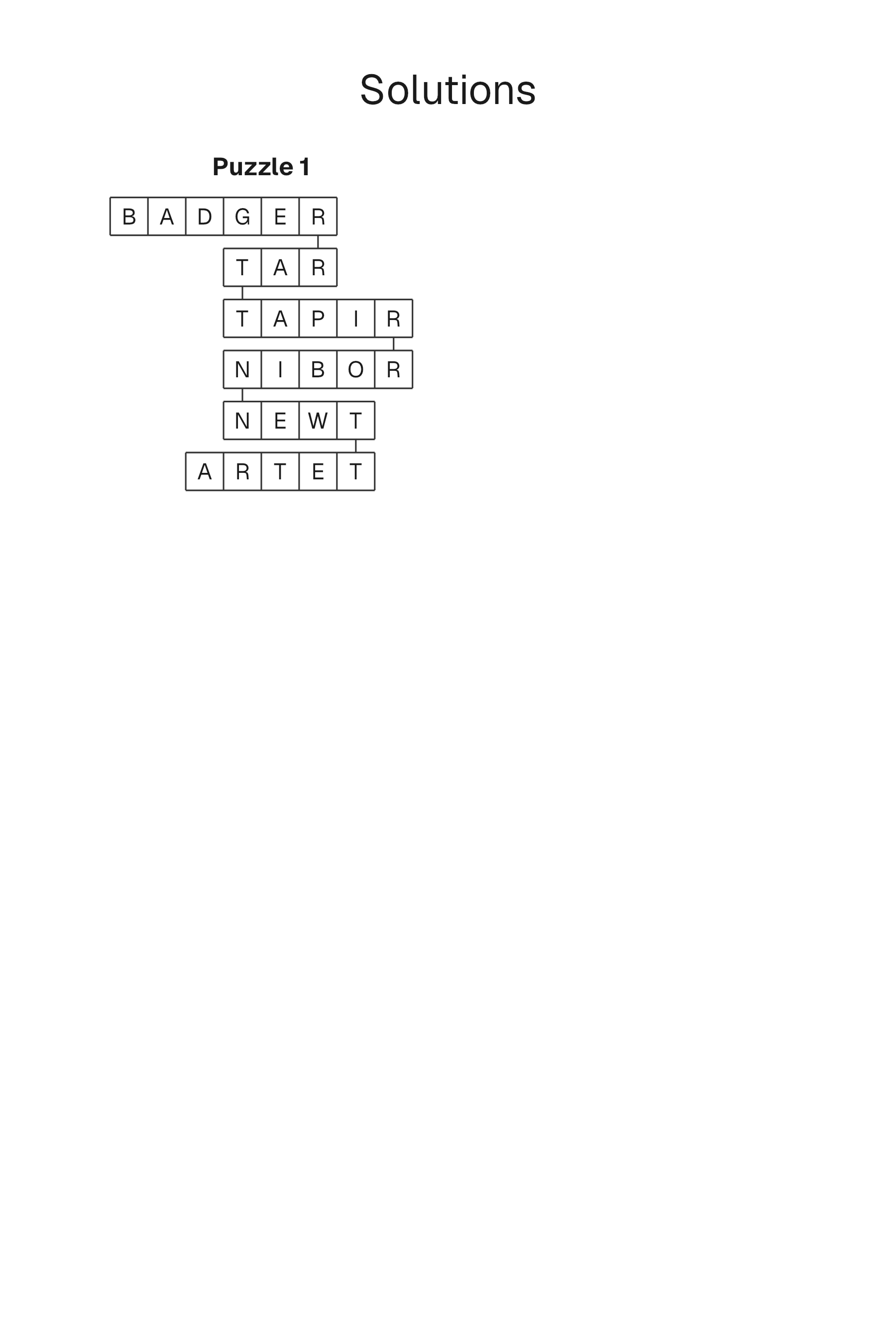 Word Chain solution page
