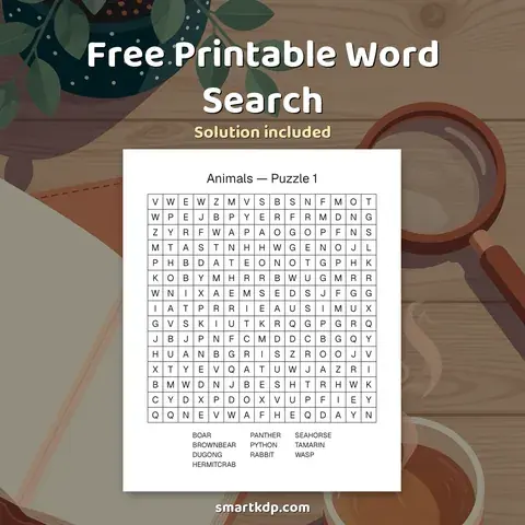 Free printable Word Search preview