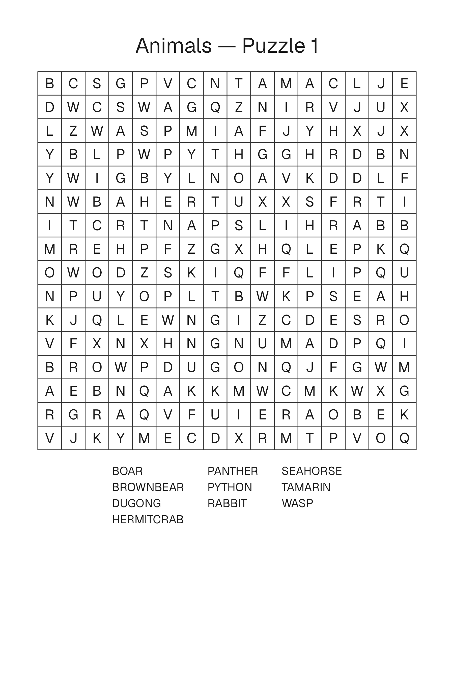 Printable Cluster Word Search puzzle page