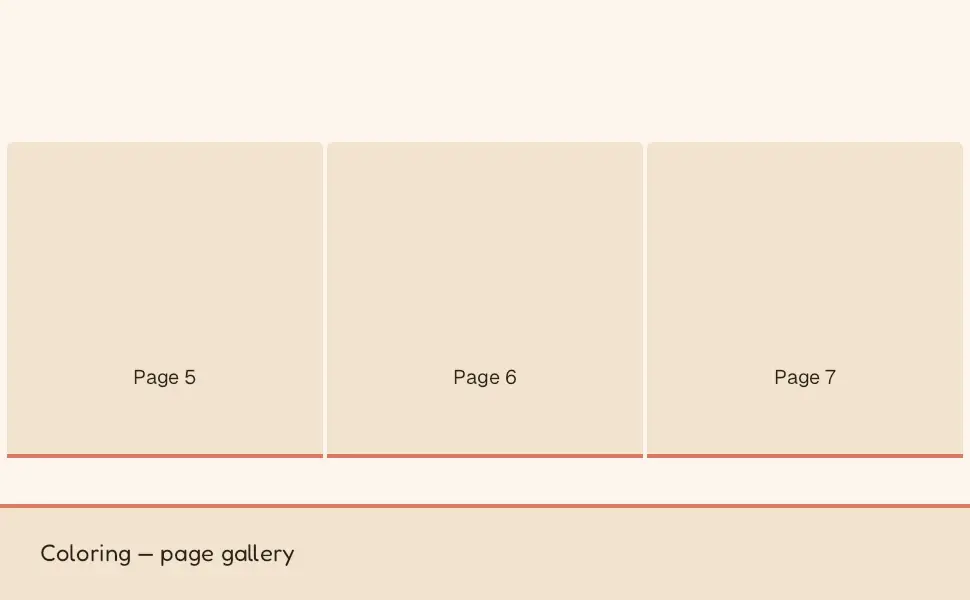 The Standard Three Images & Text module in the Coloring — page gallery layout, 3 image slots with labelled placeholders