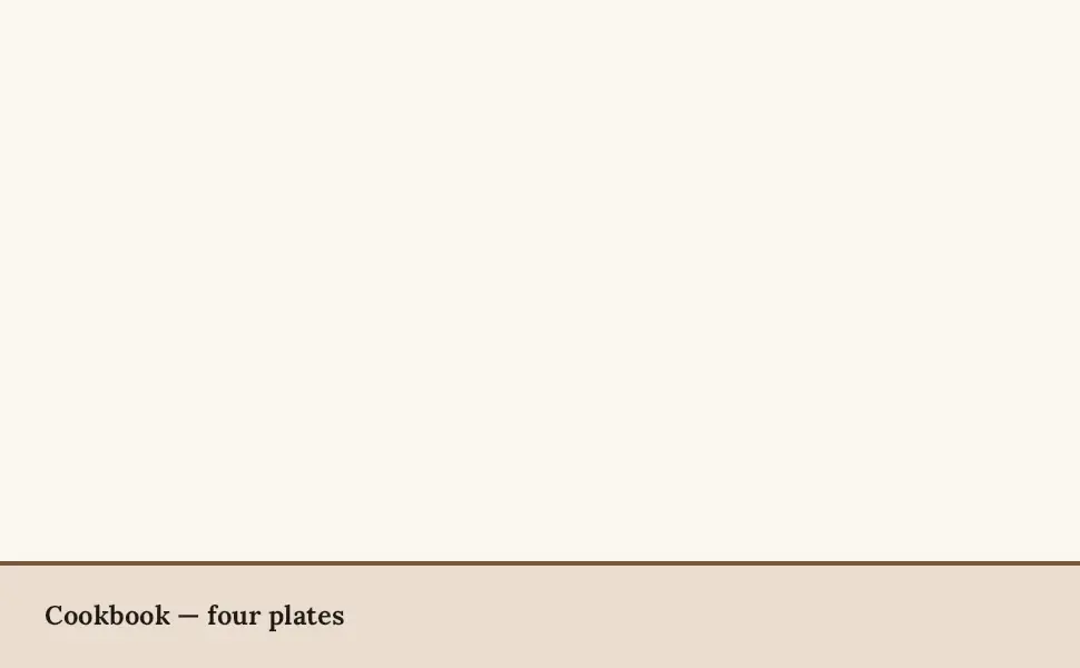 The Standard Product Description Text module in the Cookbook — four plates layout, 0 image slots with labelled placeholders