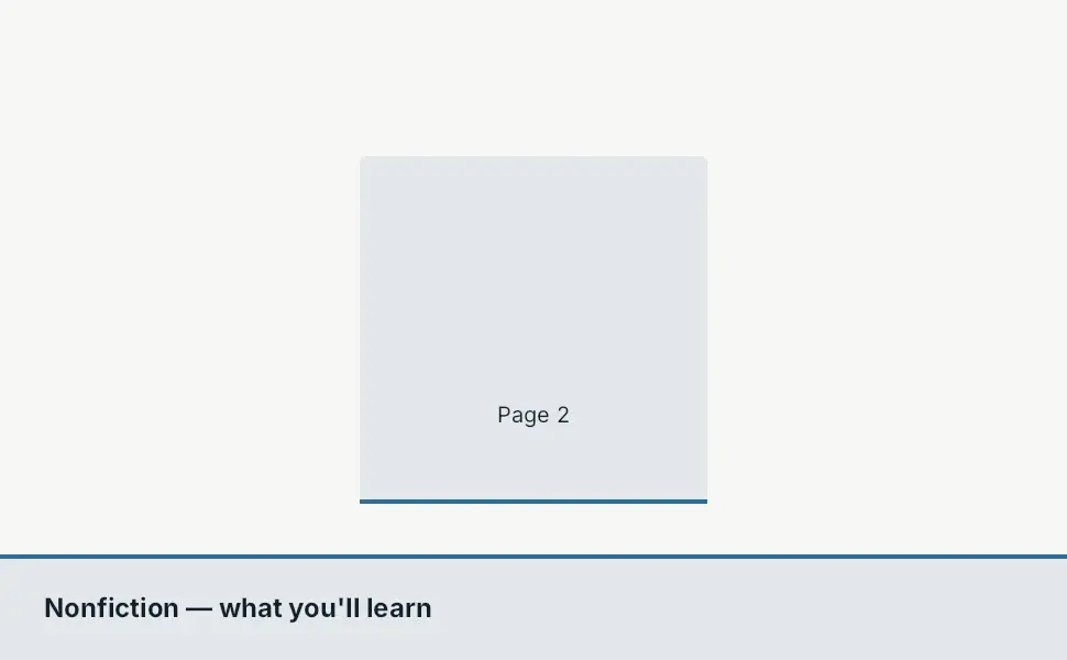 The Standard Single Image & Specs Detail module in the Nonfiction — what you'll learn layout, 1 image slots with labelled placeholders