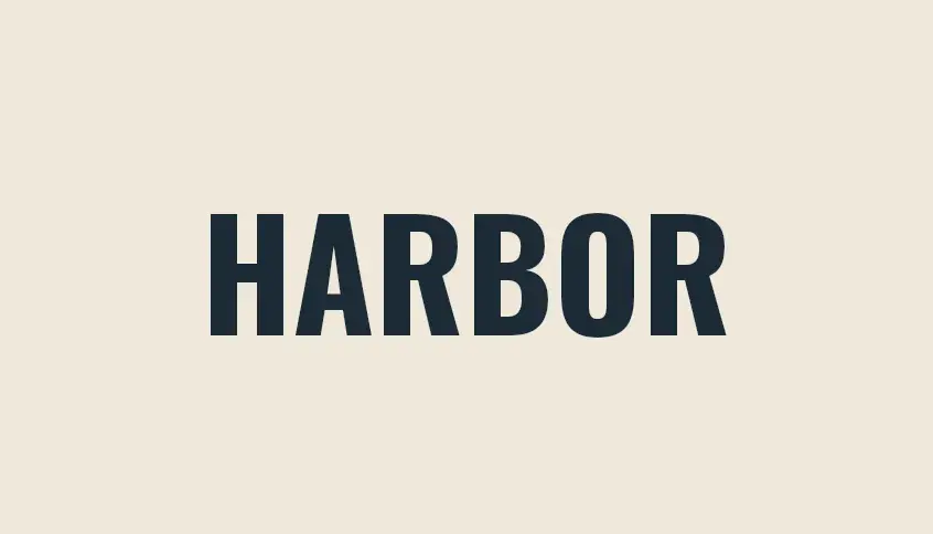 The word Harbor in a plain bold font, and the same word drawn in the saved AI font, split by a divider you can drag.