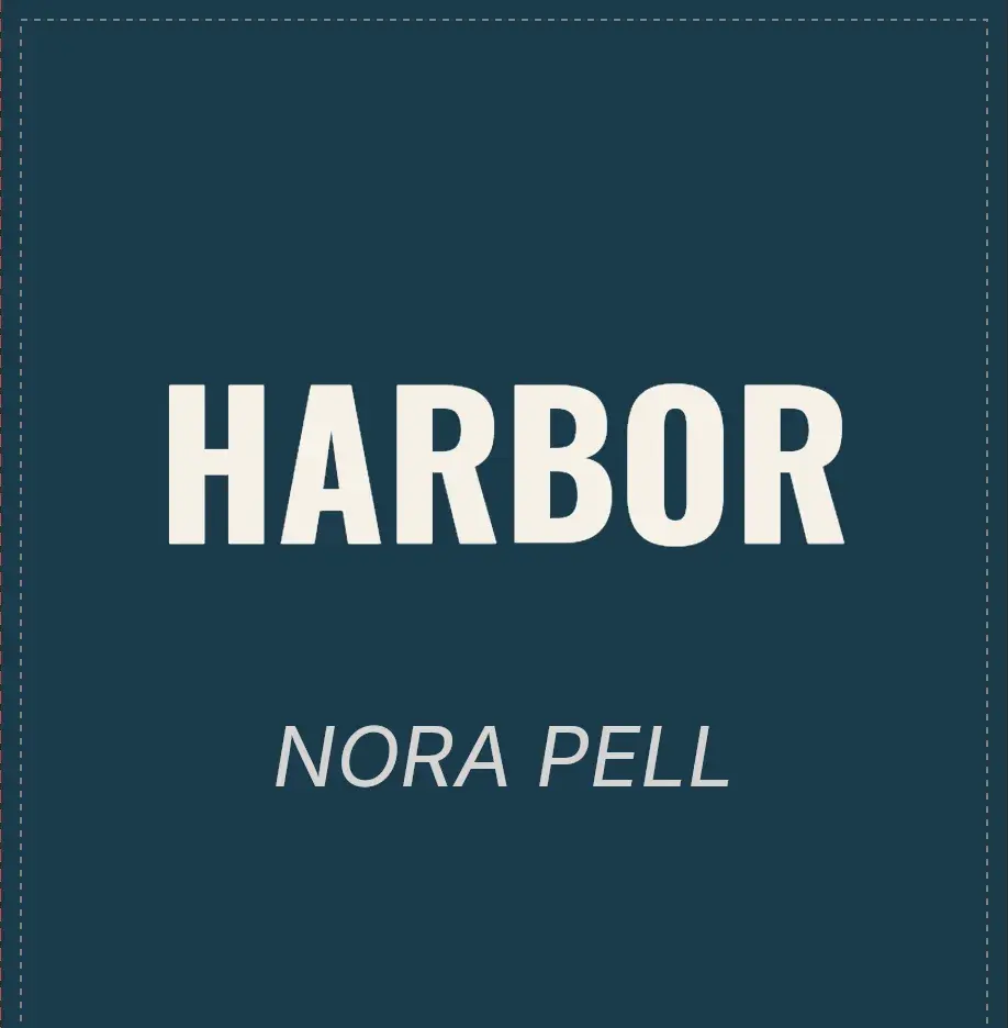 The author line in gray italic type, and the same words in the title’s cream bold style, split by a divider you can drag.
