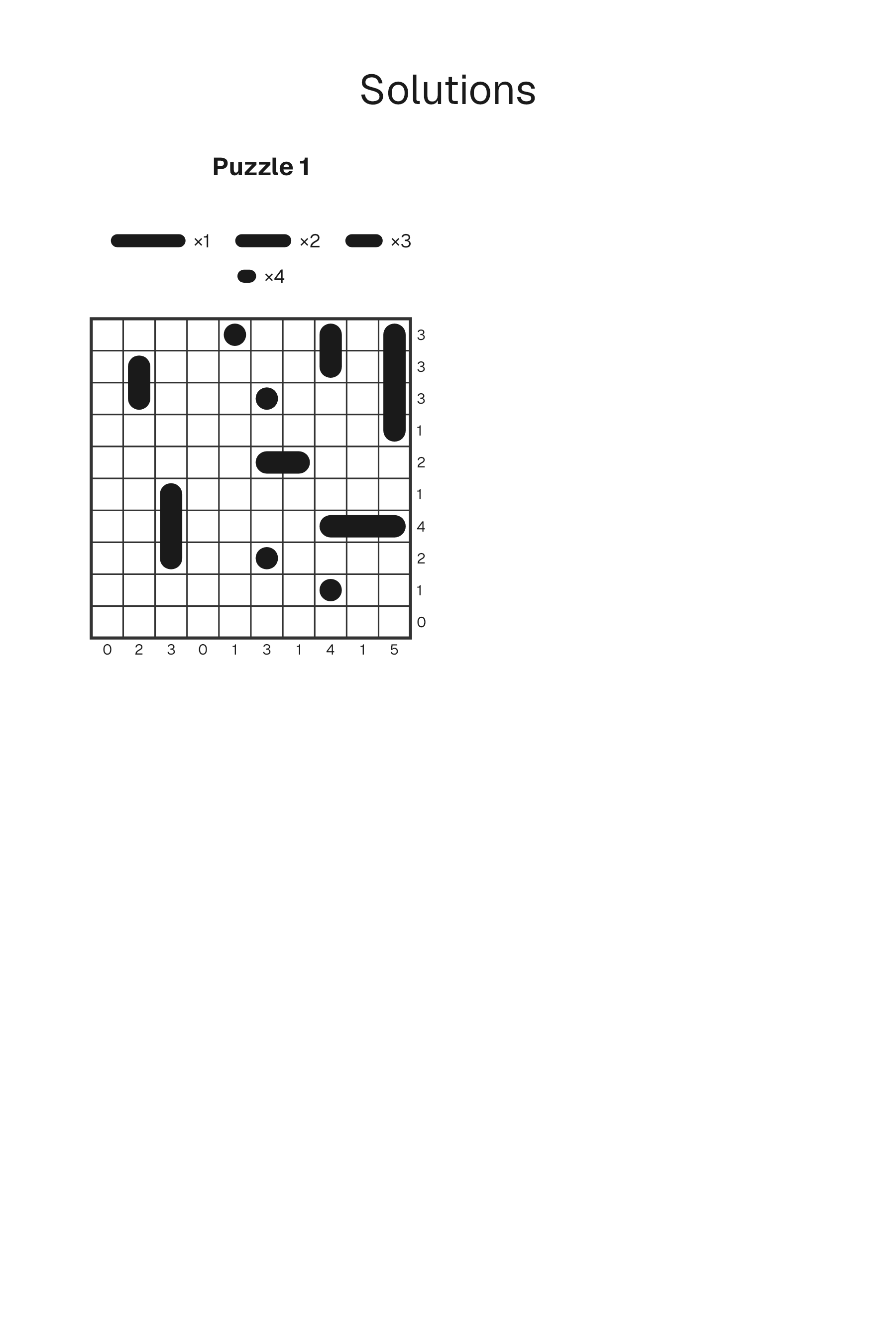 Battleships solution page