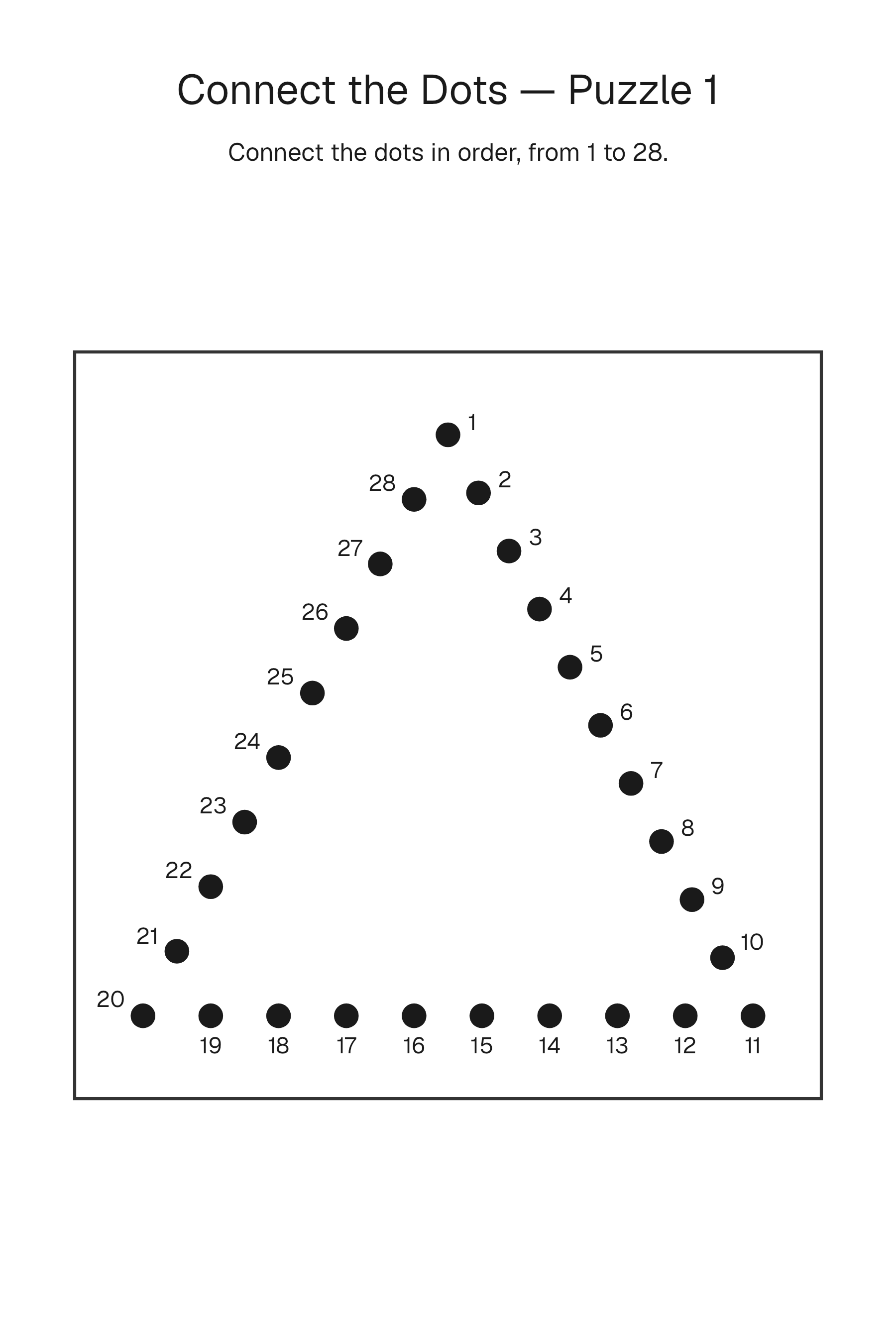 Printable Connect the Dots puzzle page