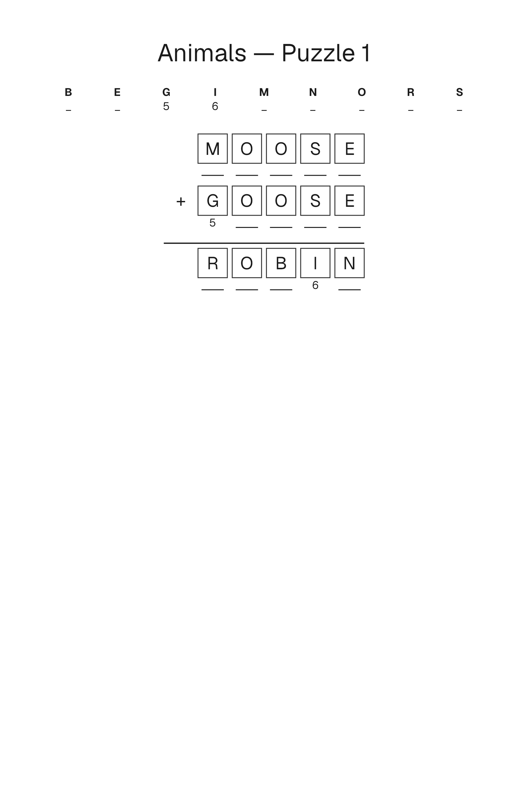 Printable Cryptomath puzzle page